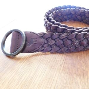 Abercrombie & Fitch Brown Woven Leather Belt XS/S